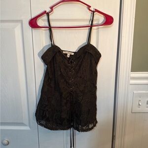 Lace Forest green tank top